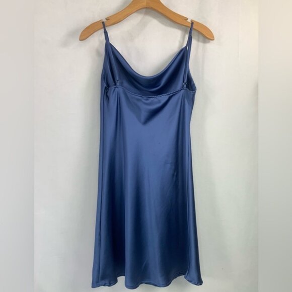 Satin Slip Dress Intimate Sleepwear Pretty‎ is Power Blue Women’s Size Medium - Picture 3 of 15